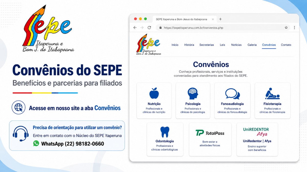 SEPE Itaperuna disponibiliza página com convênios e benefícios para filiados